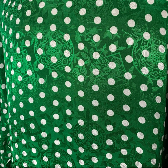 Victoria's Secret Vintage Gold Label Green Polka Dot Robe - Picture 5 of 13